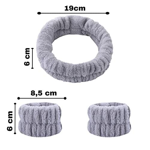 YIYEI YIYEI Face Wash Headbands Wristbands, Spa Headband for Washing Face with Matching Wristbands,Headbands Wrist Towels for Girls Washing Face Makeup Skincare Prevent Water Running Down (Pink)