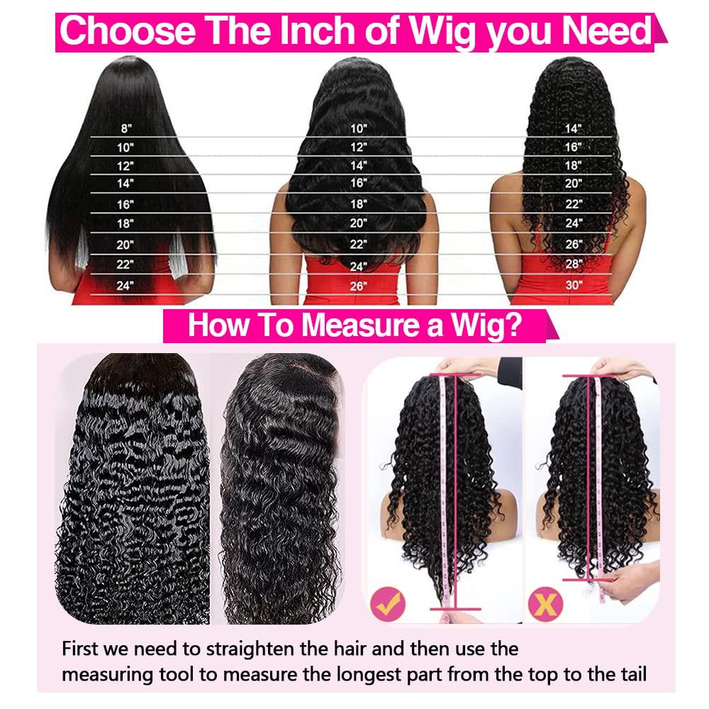 CHEETAHBEAUTY CHEETAHBEAUTY Deep Wave 13X6 HD Transparent Lace Front Wigs Brazilian 10A Grade Deep Curly Human Hair Wigs for Black Women Pre Plucked with Baby Hair Natural Black 180% Density (16inch)