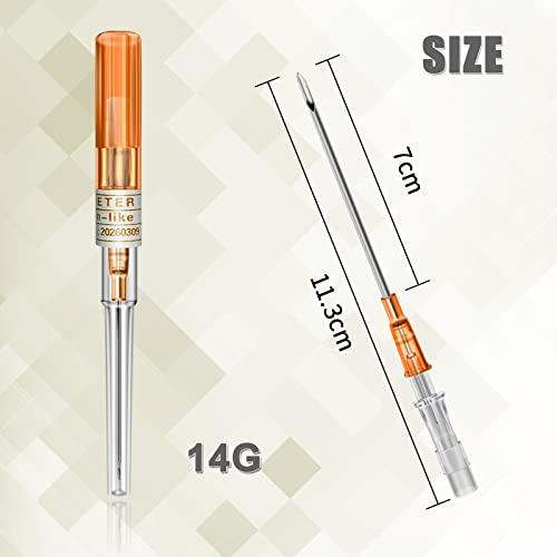 BoChang Catheter Needles - Autdor 5Pcs Piercing Needles 14 Gauge IV Catheter Needles Ear Nose Piercing Needles Stainless Steel Hollow Needles for Ear Nose Lip Tongue Belly Navel Nipple Cartilage Piercing Kit