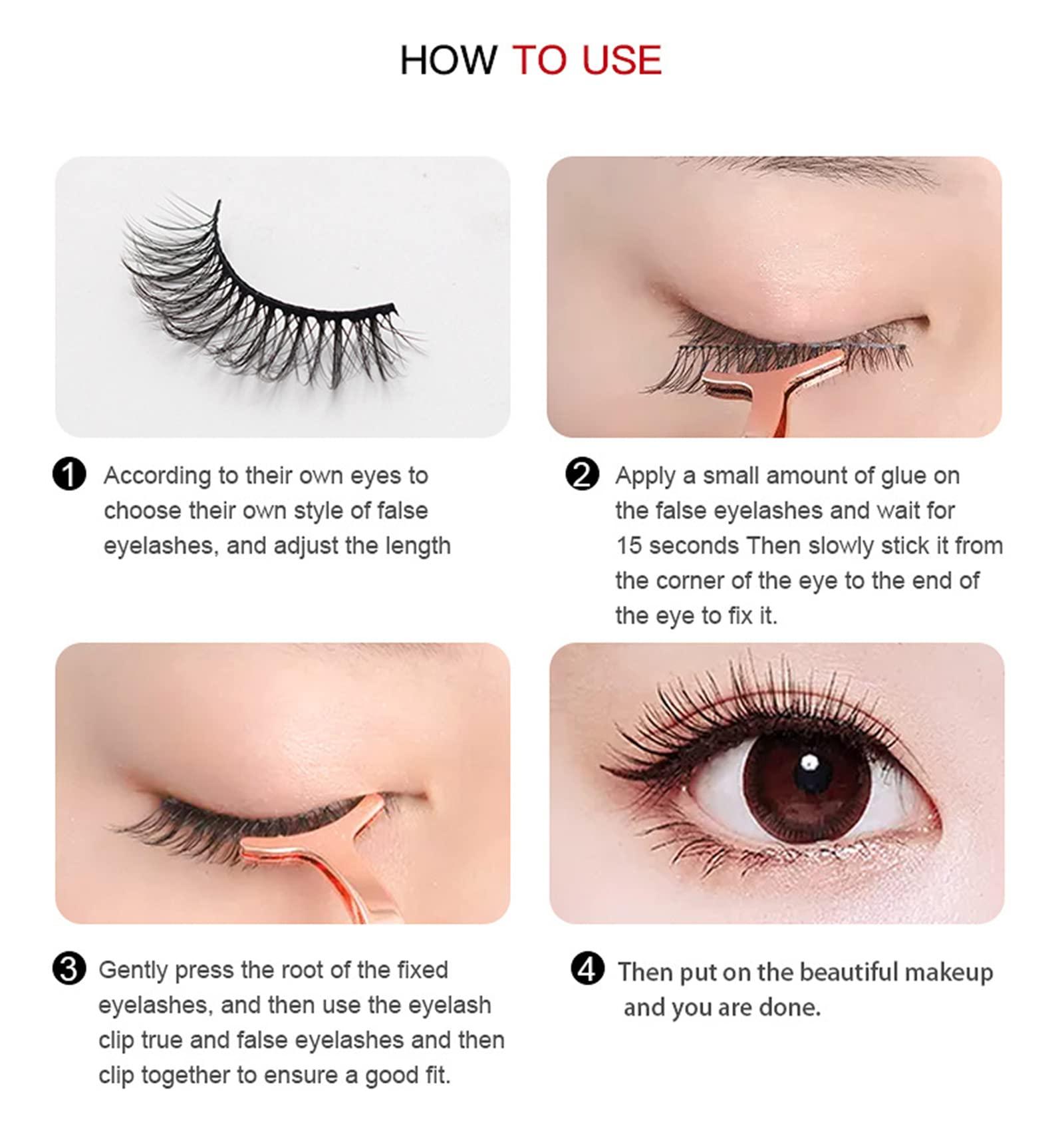 Braiton Braiton Colored Eyelashes Fluffy Eye Lashes 20 Pairs Russian Strip Lashes D Curl Strip Lashes Look Like Extensions 3D Natural Wispy Cat Eye Lashes,Pink