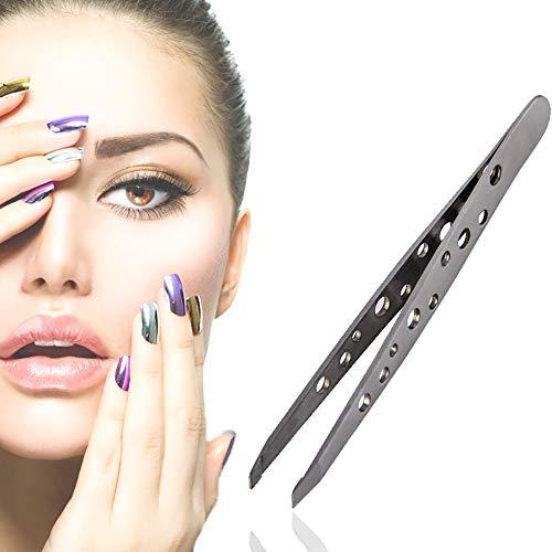 Haoweida Stainless Steel Slant Tip Tweezer - The Best Professional Precision Eyebrow Tweezers,Surgical Grade Stainless Steel for Professional Eyebrow Shaping and Facial Hair Removal 1PC