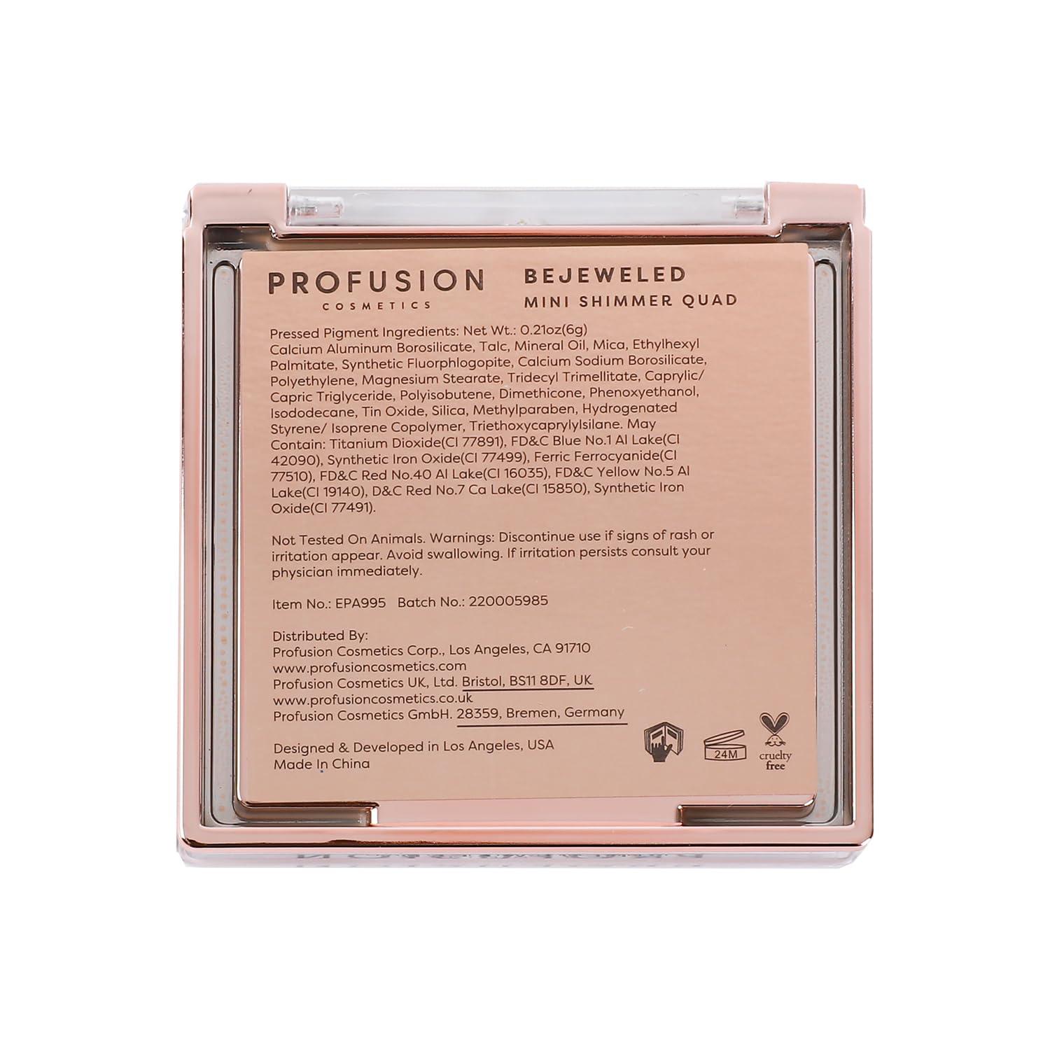 Profusion Cosmetics Profusion Cosmetics Written in the Stars Bejeweled Glitter 4 Shade Mini Eyeshadow Quad, Illuminate Your Look With Celestial Quad, Create Mesmerizing Eye Looks, and Raise Your Makeup Game