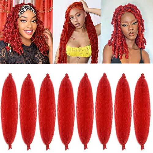Springy Afro Twist Hair 24 Inch 8 Packs Red Marley Hair Pre