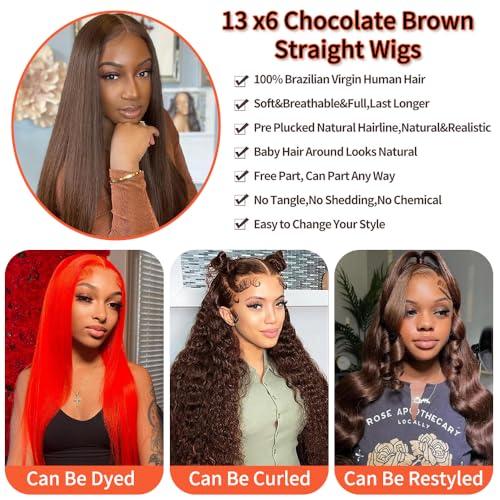 LAPONDAI LAPONDAI 13x6 Chocolate Brown Lace Front Wig Human Hair