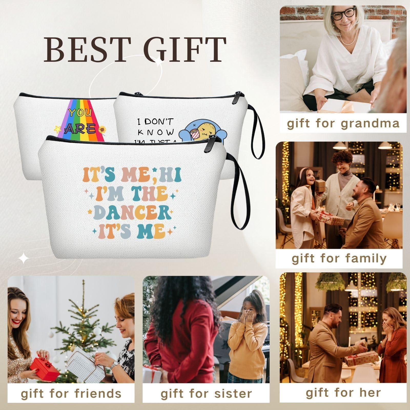 KONSOM KONSOM Dance Gifts, Dance Teacher Gifts, Dance Makeup Bag, Dancer Gifts,Dance Moms Merch, Dance Recital Gifts for Girls,Appreciation Gifts for Women Daughter Dance Teams Ballet Sister,Christmas Gifts