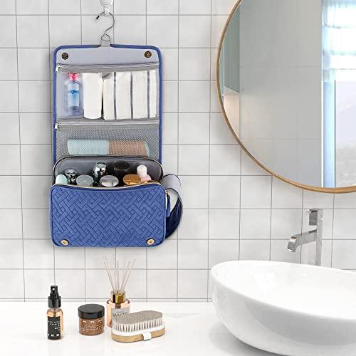 Lizzton Lizzton Toiletry Bag Hanging Travel Organizer for Women, 3 in 1 Large Makeup Cosmetic Case for Toiletries Accessories, Water-resistant Dopp Kit Shaving Bag (Blue)
