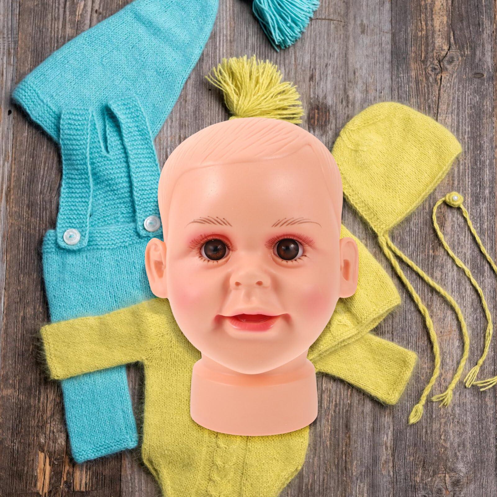 SOLUSTRE SOLUSTRE Baby Mannequin Head, Baby Boy Girl Children Mannequin Manikin Head Kid Mannequin Head Display for Hair Wigs Scarf Hats Sunglasses Stand