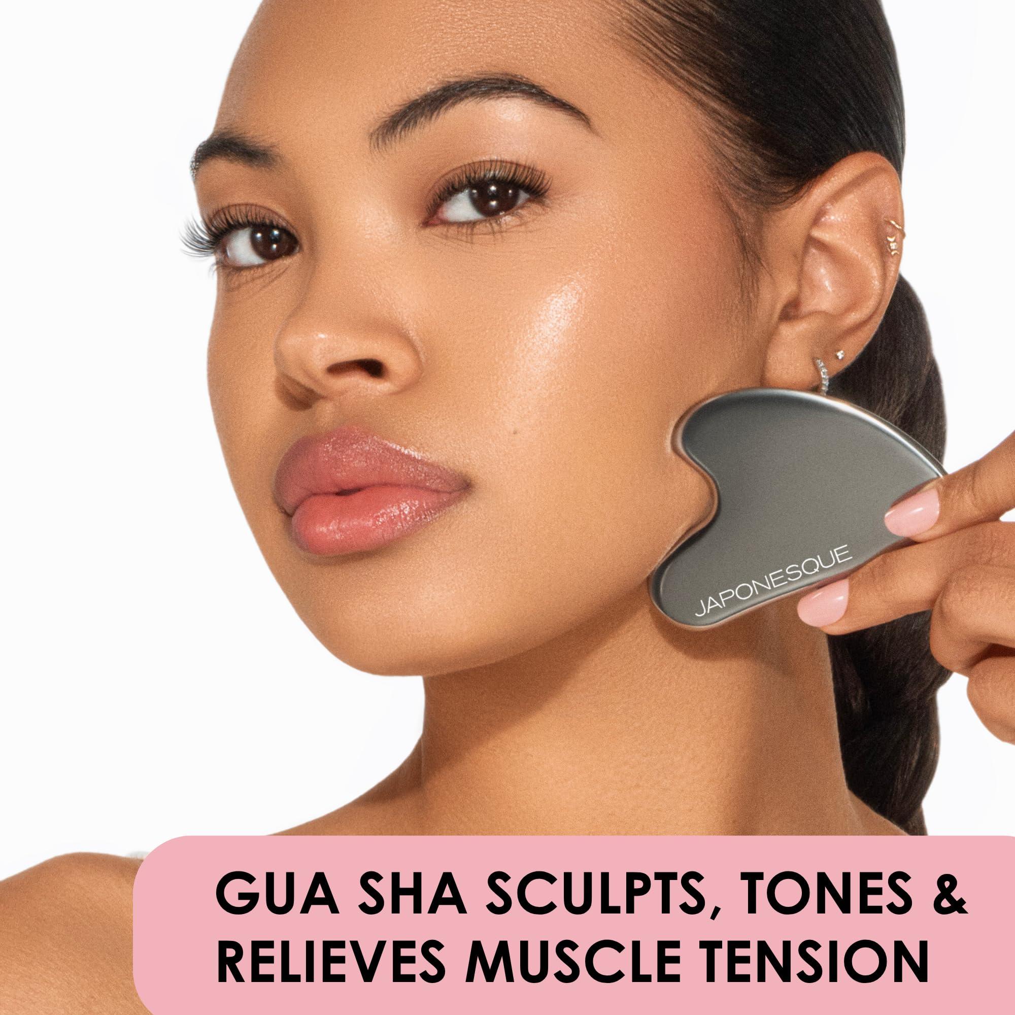 JAPONESQUE JAPONESQUE SKINTherapy Contouring Facial Tool V Roller for Lymphatic Drainage, Facial Massage, Relieves Tension and Improves Absorption of Skin Care Products