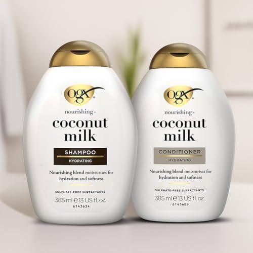 OGX OGX Nourishing + Coconut Milk Moisturizing Shampoo, Hydrating & Restoring Shampoo Moisturizes for Soft Hair After the First Use, Paraben-Free, Sulfate-Free Surfactants, 13 fl. oz