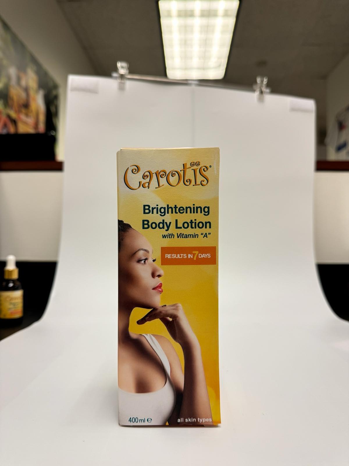 carotis Carotis, Skin Brightening Lotion - 13.5 Fl oz / 400ml |For Body, Knees, Elbows, Hands, with Carrot Oil and Vitamin A