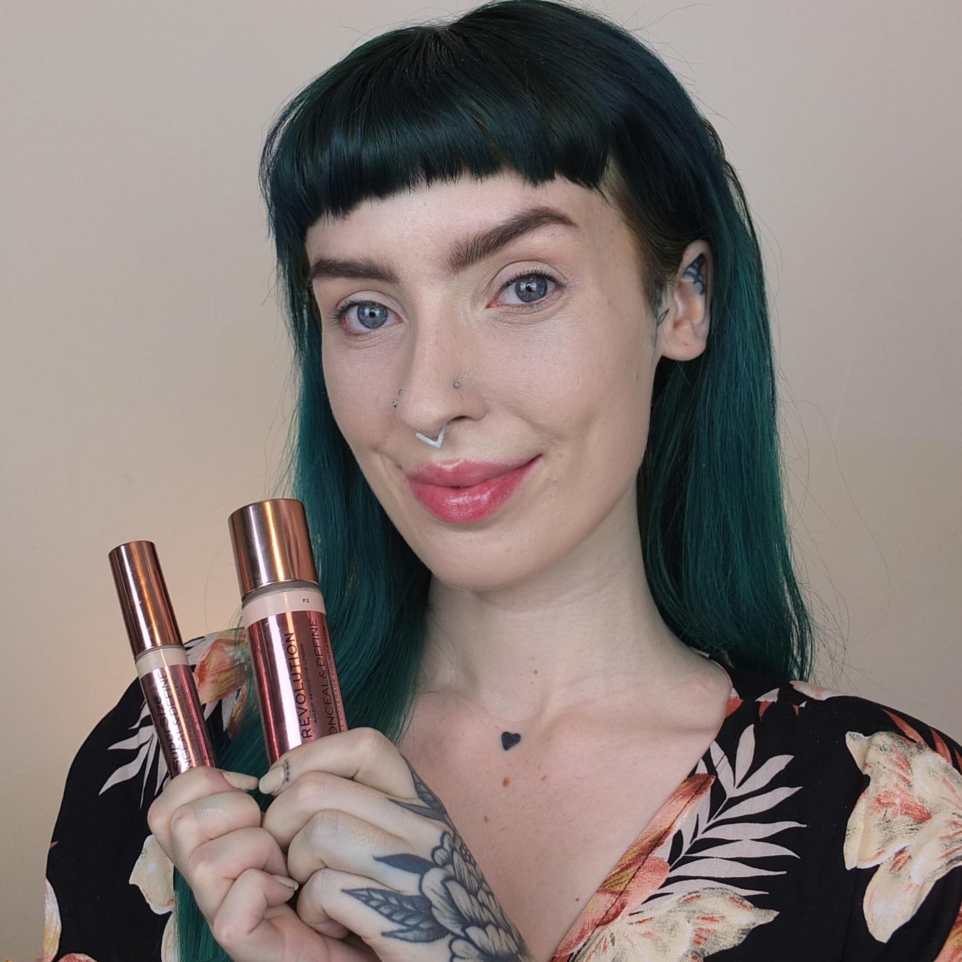 Revolution Beauty London Revolution, Conceal & Define Foundation, Full Coverage, Long-Lasting Matte Finish, Vegan & Cruelty-Free, F9 Medium Skin Tones, 0.8 fl oz