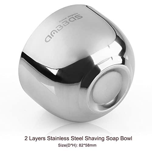 Anbbas Anbbas Shaving Brush Synthetic Badger and 100g Shaving Soap with Bowl Stainless Steel,Black Acrylic Shaving Stand Holer for Man Wet Shave Kit