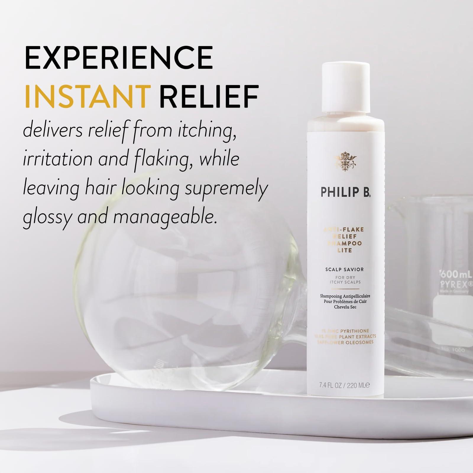 PHILIP B PHILIP B. Anti-Flake Relief Shampoo Lite 7.4 oz. (220 ml), for Dry, Itchy Scalps - Instant Soothing Relief for Lasting Comfort
