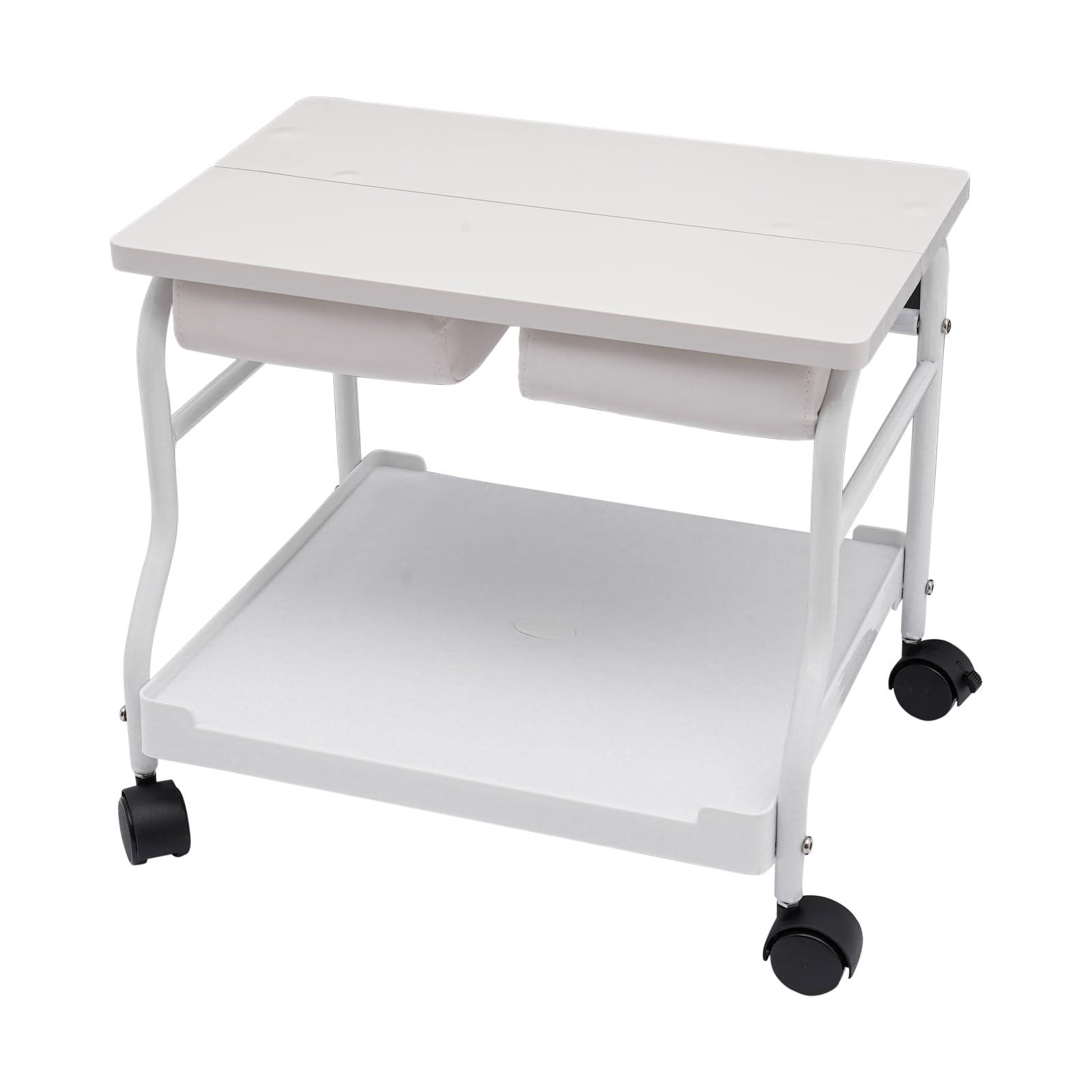 DUTTIETY DUTTIETY Foot SPA Protable Trolley Beauty Salon Nail Esthetician Trolley Cart for Foot Rest Pedicure Massage Stand Salon Supplies (White)