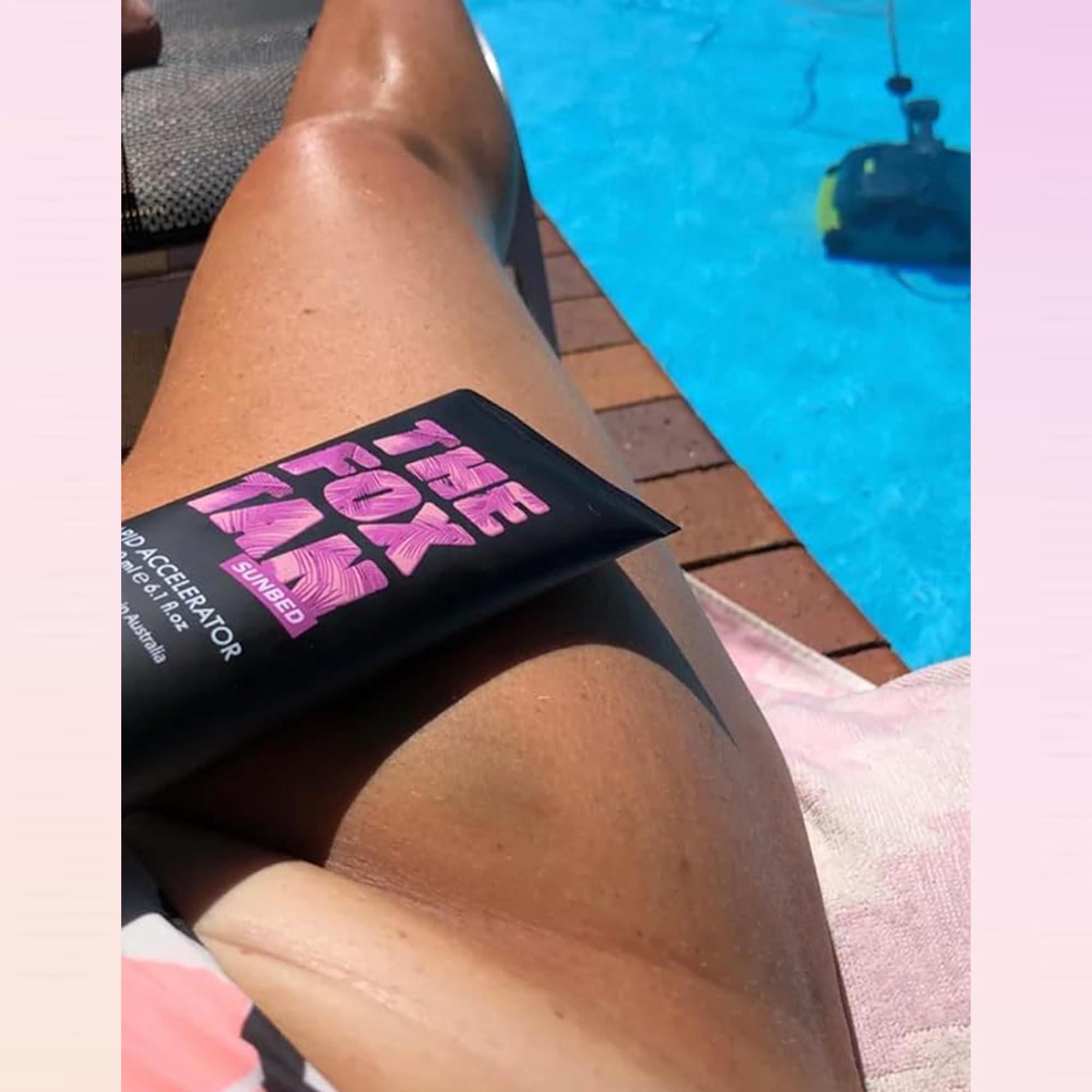 THE FOX TAN The Fox Tan Rapid Accelerator, Accelerator Lotion For Sunbed Tanning, Creates Darker, Faster & Long-Lasting Tans, Vegan & Cruelty-Free, 180mL