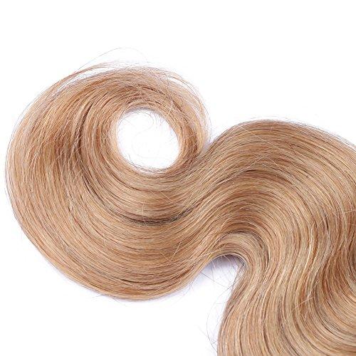 Tony beauty hair Tony Beauty Hair Honey Blonde Full Lace Frontal Closure With Bundles #27 28" 28" 30" 3 Bundles Malaysian Hair Bundles Body Wave And 24" Lace Front Closure Blonde