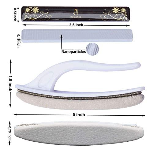 beUakso Premium Upgrade Nano Glass Nail File and Chamois Nail Buffers for Acrylic Nails / All in One Step / beUakso Natural Nail Buffer and Shine Kit