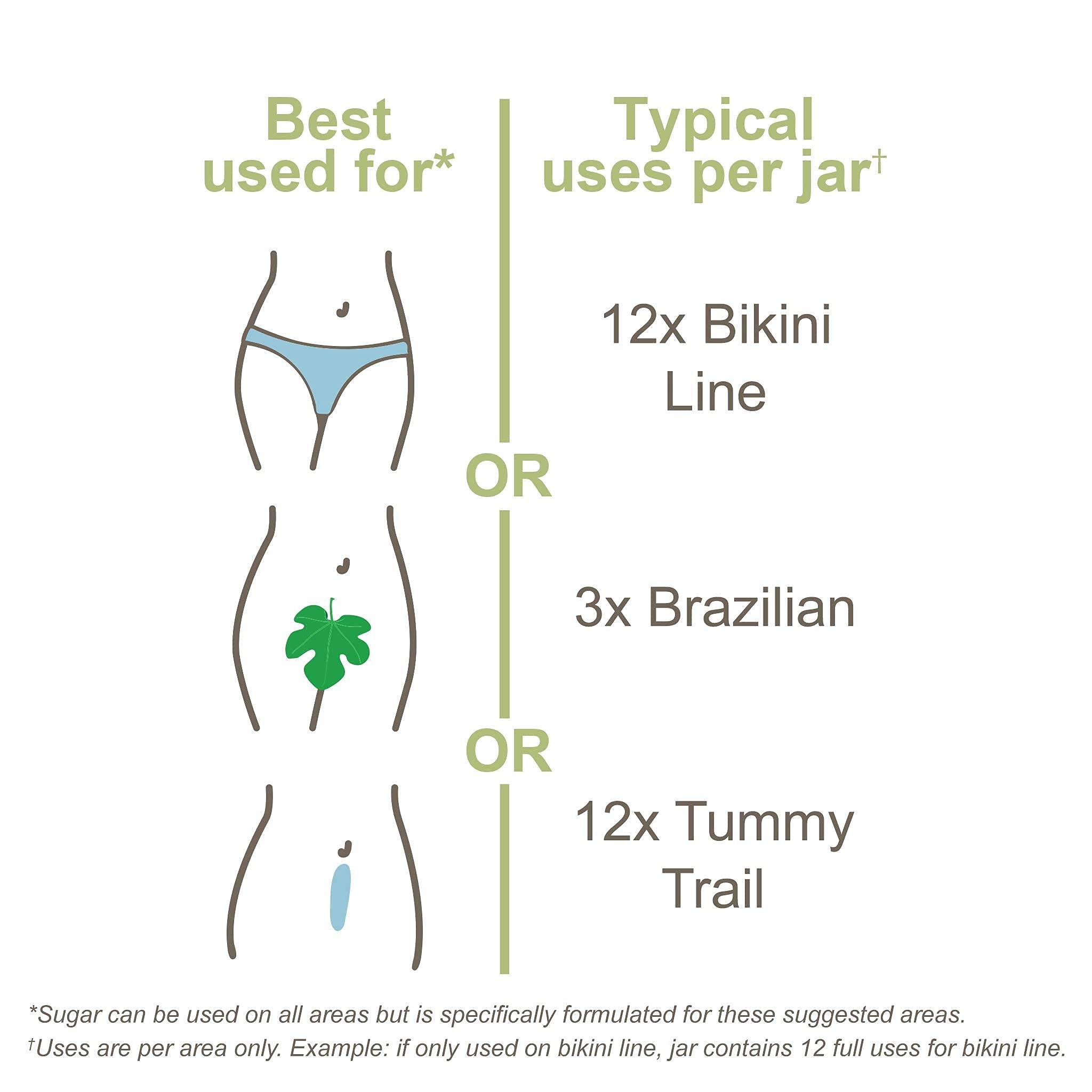 Sugar Me Smooth Sugar Me Smooth Bikini Sugar Wax Kit – Gentle On Skin And Less Painful Hair Removal In A Simple System For At-Home Brazilian, No Strips, No Heat, Water Soluble All-Natural Solution For All Hair Types