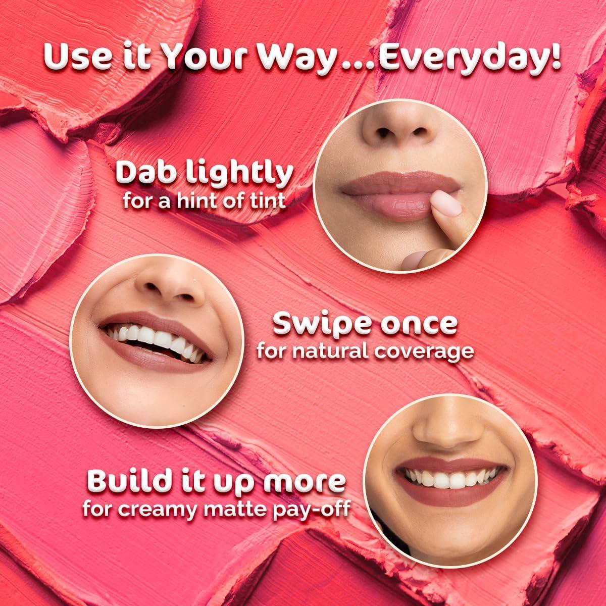 Mama-earth Generic Mama-earth Creamy Matte Long Stay Lipstick with Murumuru Butter and Vitamin E for 8-Hour Long Stay (Flakeproof & Non-Drying | Intense Color Payoff) - 4.2g (Mauve Bloom)