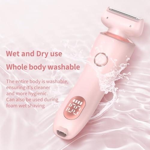 Buqfhj Smooth Shave Razor, Belarae Brazilian Shaver, Smoothshave Razor, Beauty Bloom Shaver Pro, Shaver for Women, 2 in 1 Electric Shaver Razors for Women (Pink)