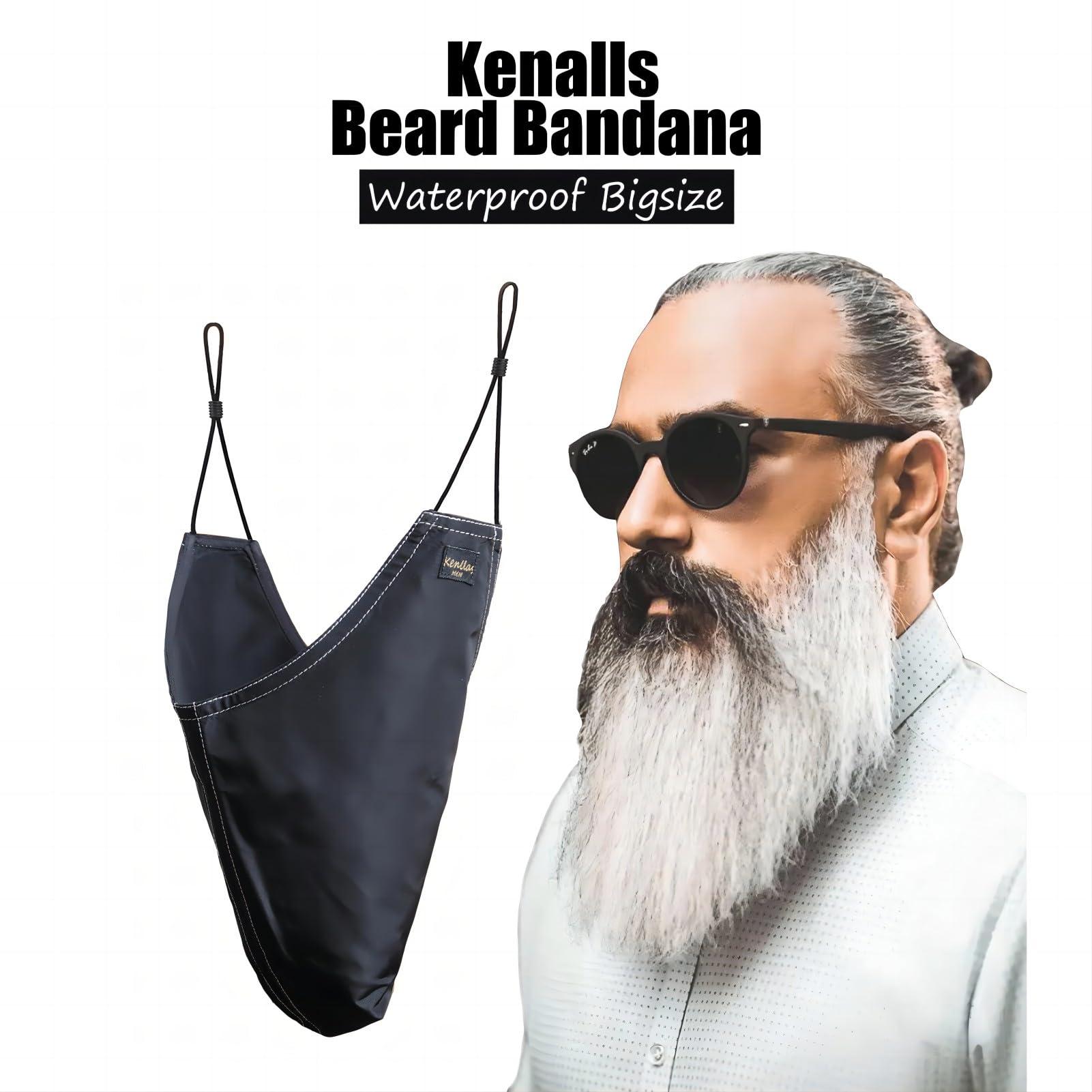 Kenllas Kenllas Beard Bandana - Large Adjustable Beard Bonnet for Men (Waterproof Big)