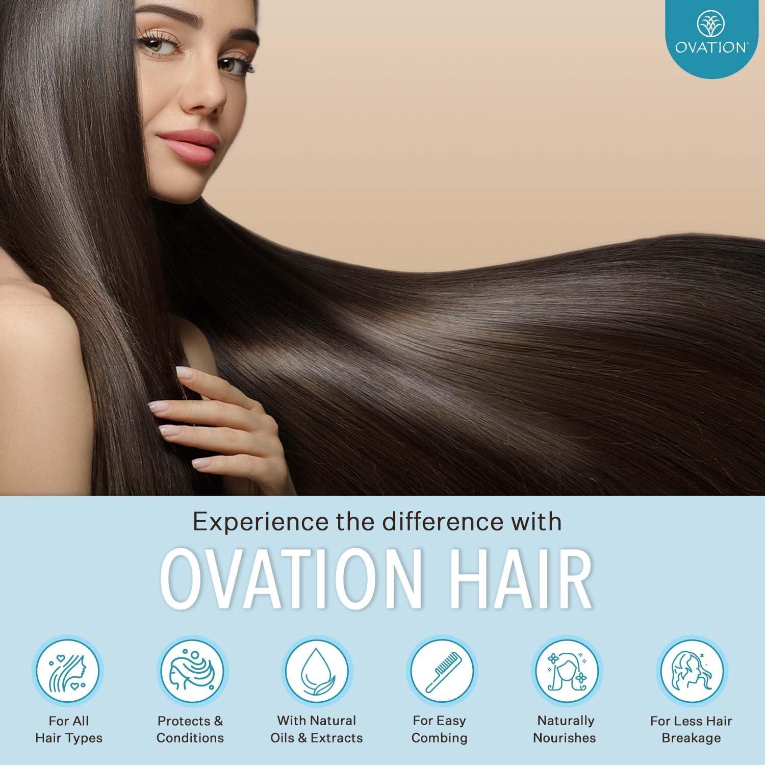 Ovation Hair Ovation Hair Volume Shampoo - For Voluminous, Bouncy Hair - 12 oz - Gentle Cleansing and Helps Removes Excess Hair Oil - For Fine, Thin Hair - With Fenugreek, Aloe Vera, Saw Palmetto