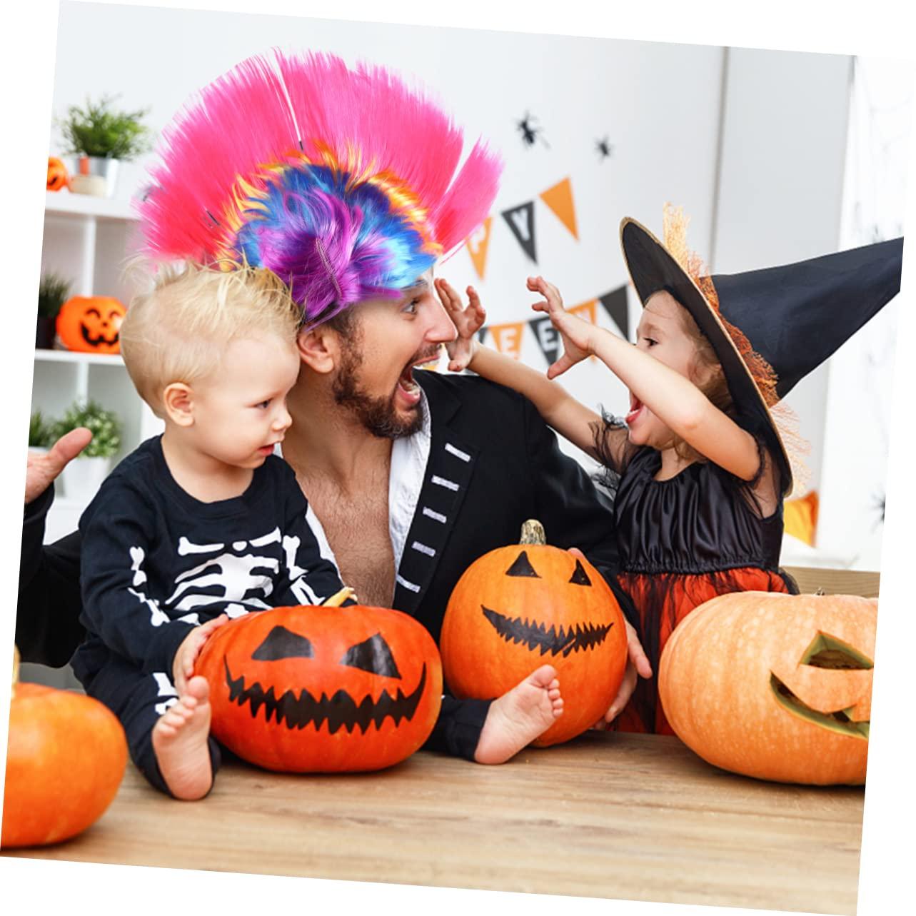 Abaodam Abaodam 2pcs Cockscomb wig halloween cosplay wig Cockscomb Hair Party Prop novelty synthetic wigs Cosplay Costume Wig clown punk clothes for men party wig the pet