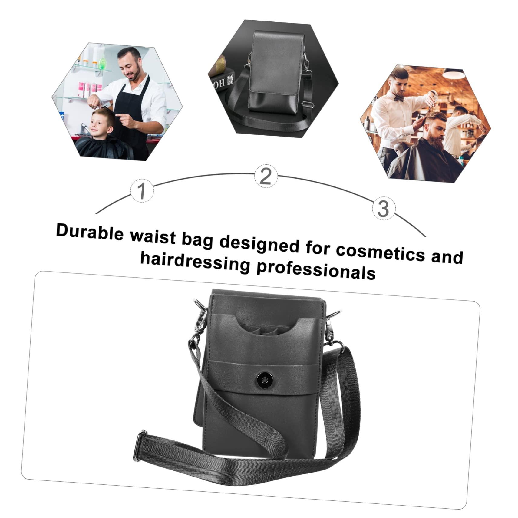 Baluue Baluue Scissors Fanny Pack Hair Stylist Tool Holder Hair Scissor Pouch Hairdressing Pouch Belt Tool Hairdresser Bag for Supplies Shear Holder Pouch Grey Leather