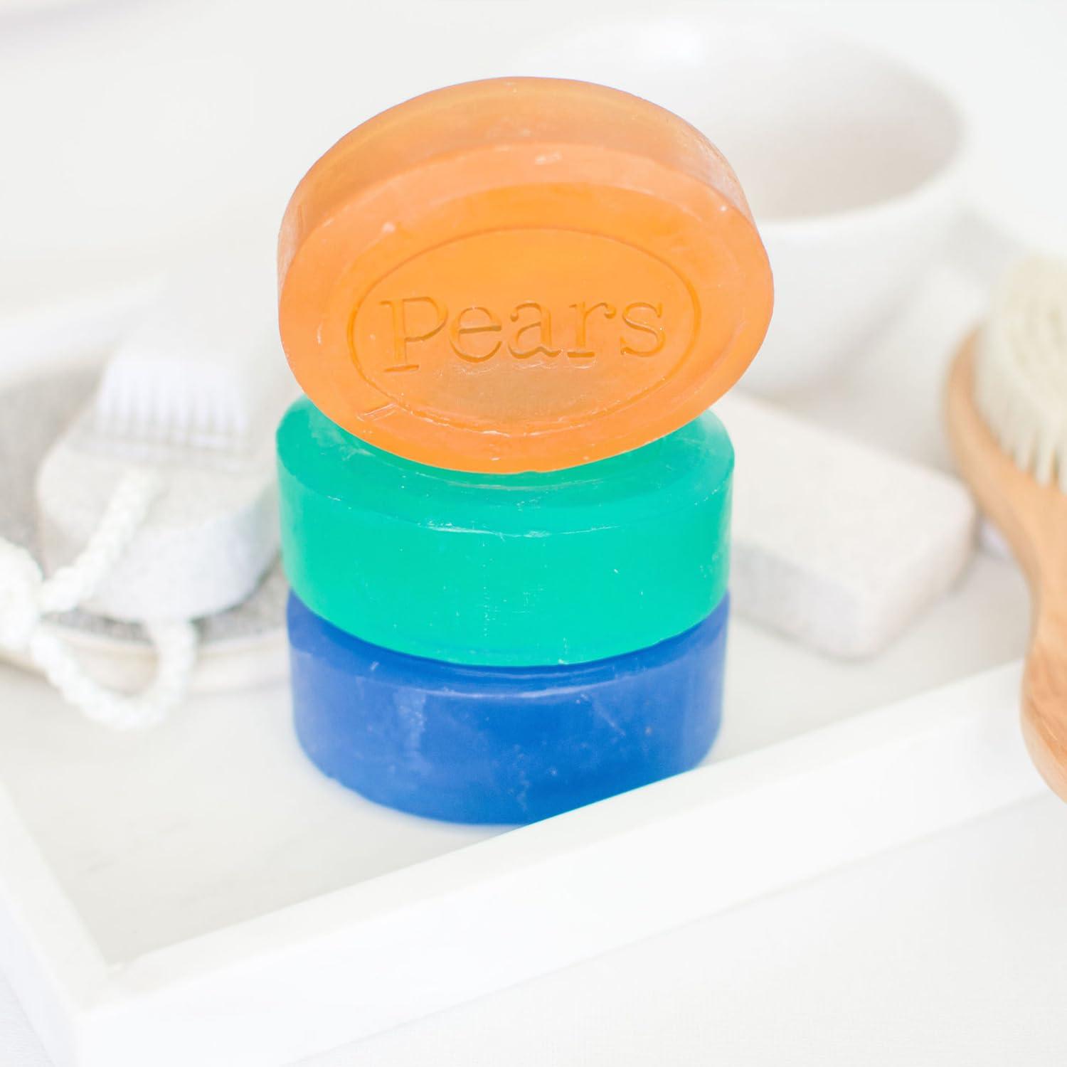 PEARS Pears Soap, Face & Body Soap, Amber Pure & Gentle Transparent Bar Soap, Moisturizing Glycerin Soap with Natural Oils for Pampered, Glowing Skin, 4.4 Oz (Pack of 24)