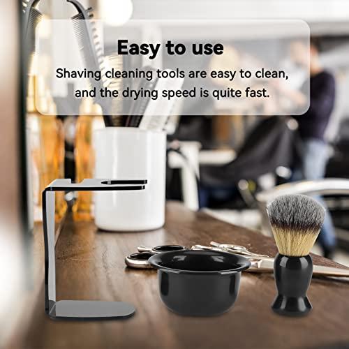 HERCHR Shaving Kit for Men, Shaving Brush and Bowl Mens Shaving Kit 3 in 1 Mens Shaving Brush Set Shaving Accessories Men Safety Shaving Stand Shave Brush Shaving Bowl Portable Shave Brush Kit