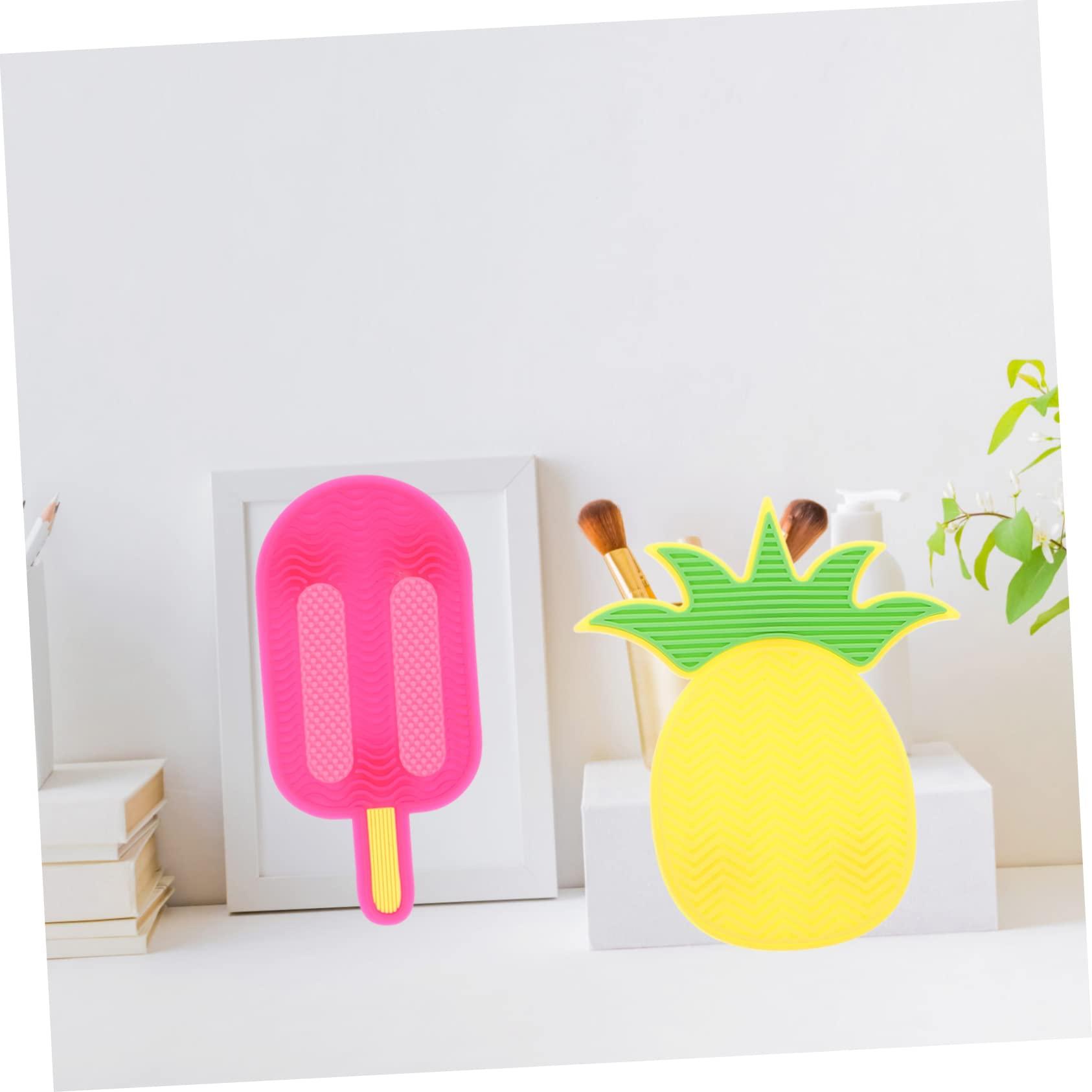 FOMIYES 2pcs Silicone Scrub Pad Makeup Cleaner Beauty Cleaning Mat Beauty Brush Cleaning Pad Brush Washing Mat Brush Cleaning Tool Makeup Brush Cleaner Mat Makeup Brush Cleaning Pad