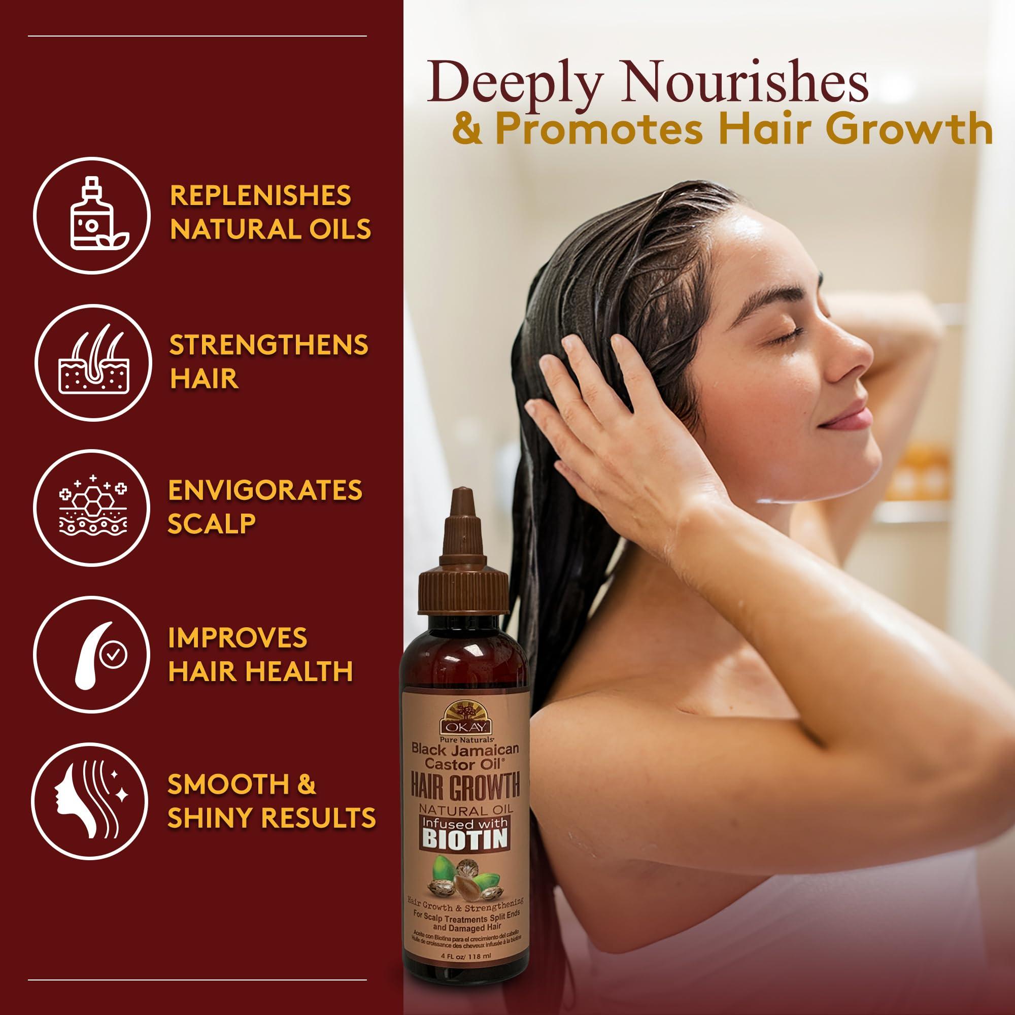 Okay Okay Black Jamaican Castor Oil Hair Growth for Unisex - 4 oz Oil