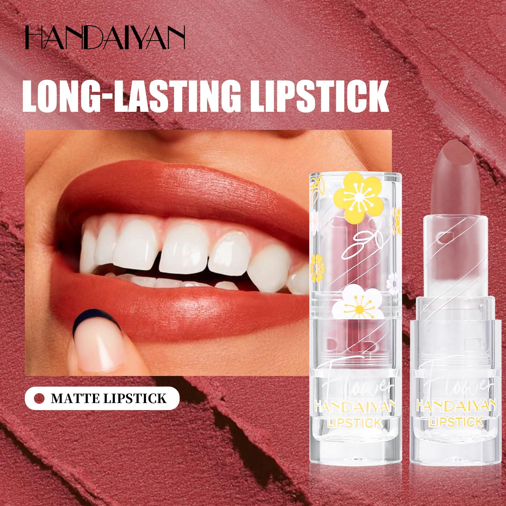 DLZZRS DLZZRS Flower Matte Lipstick, Moisturize Long Lasting Lock in Color Velvet Matte Lipstick, Waterproof Non-Stick Cup Premium Matte Lipstick for Women Girls(#09)