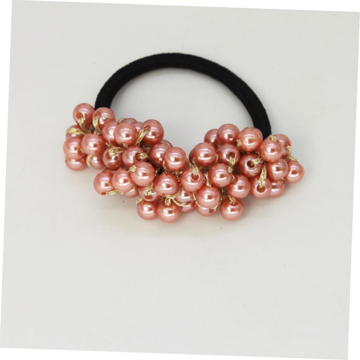 NOLITOY NOLITOY 6pcs Pearl Hair Tie Ponytail Holders Hair Loop Ponytail for Women Hair for Braiding Hair Ties Velvet Hair Scrunchie Scarves Hair Accessories for Women Hair Ribbon Hair Tie