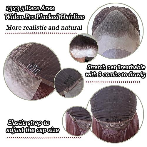 zigzag hair zigzag hair Red Wig Long Straight Bright Red Synthetic Lace Front Wigs Pre Plucked with Natural Hairline for Fashion Women Heat Resistant Hair Red Glueless Synthetic Lace Wig (Bright Red)