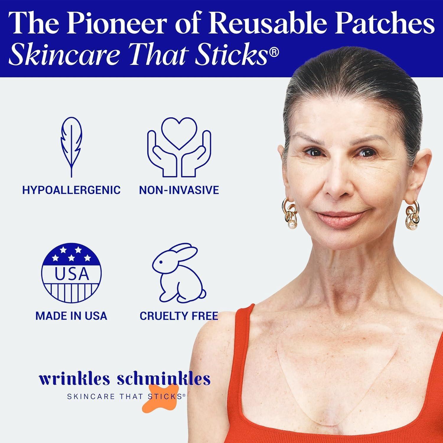 Wrinkles Schminkles Wrinkles Schminkles Chest, Cleavage & Body Stretch Mark Wrinkle Patches | Reusable Hypoallergenic Pregnancy Safe Silicone Smoothing Pads to Prevent and Reduce Wrinkles & Stretch Marks | 2 Pack