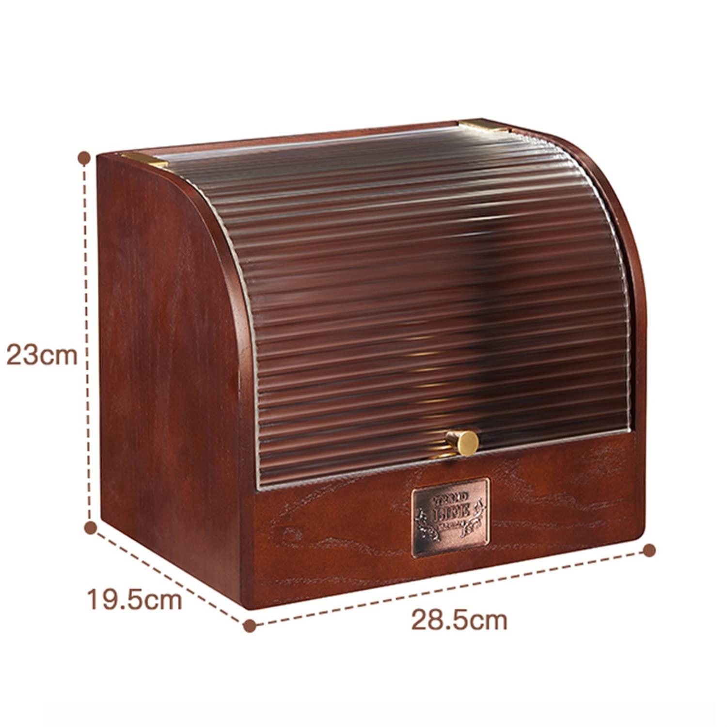 vijian Retro Cosmetic Storage Box Makeup Organizer, Wooden Cosmetic Display Case, Waterproof And Dustproof Lid, Desktop Dressing Table Skin Care Product Rack