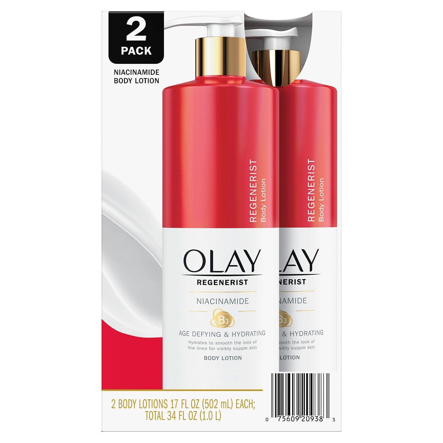 Olay Olay Age Defying & Hydrating Niacinamide Hand/Body Lotion, 17 Fl Oz (2 Pack)