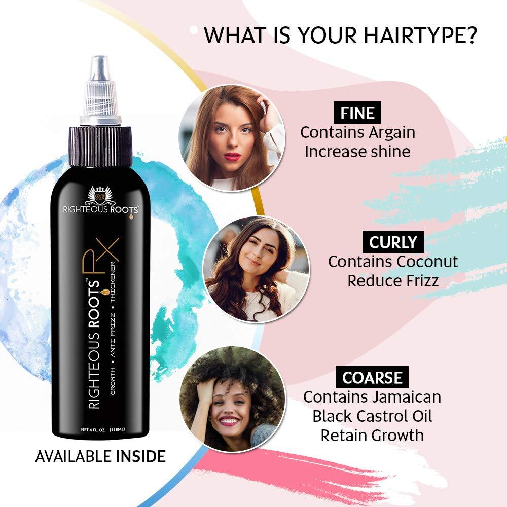 Righteous Roots Righteous Roots Rx Hair Oil for Hair Growth, Anti Frizz and Thickener Best for Curly, Wavy Natural Hair and Beards. 4fl oz (Previously known as Hair RX)