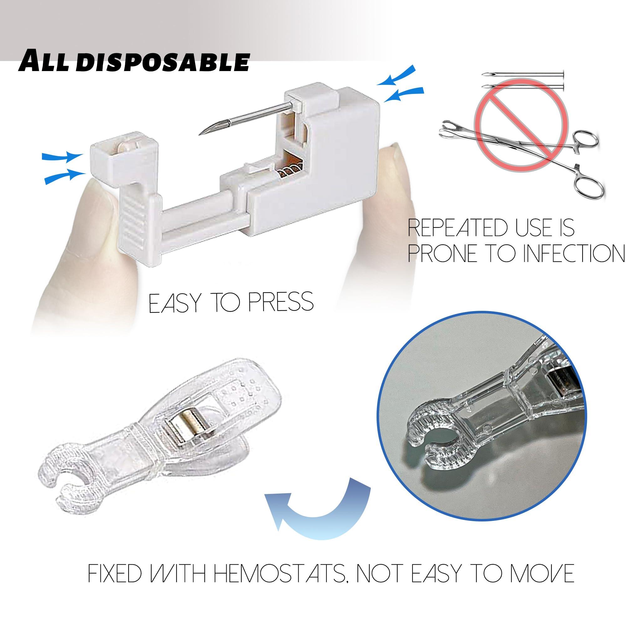 Lovamis Lovamis 5PCS Professional Body Piercing Kit for Septum/Nose/Belly Button/Lip/Nipple, Safe Piercing Gun Kits, Body Piercing Needle Tool Kits Stainless Steel for Women Men(septum piercing kit)