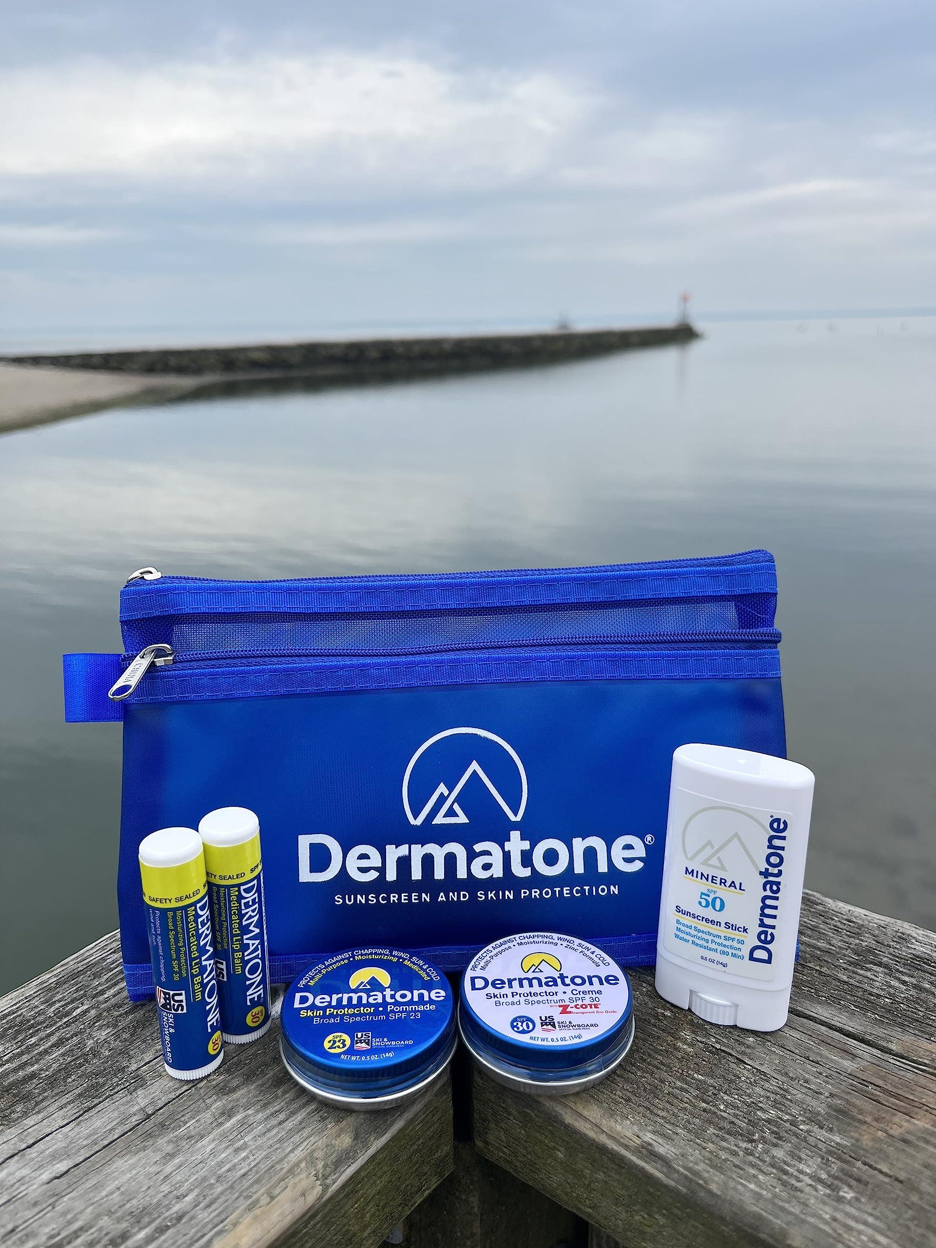 DERMATONE Dermatone Outdoor Protection Kit Holiday Gift | Contains 4 of our Sunscreen, Skin Protection Products | Classic Tin, Z-Cote, Mineral Sunscreen Stick & 2 Medicated Lip Balms