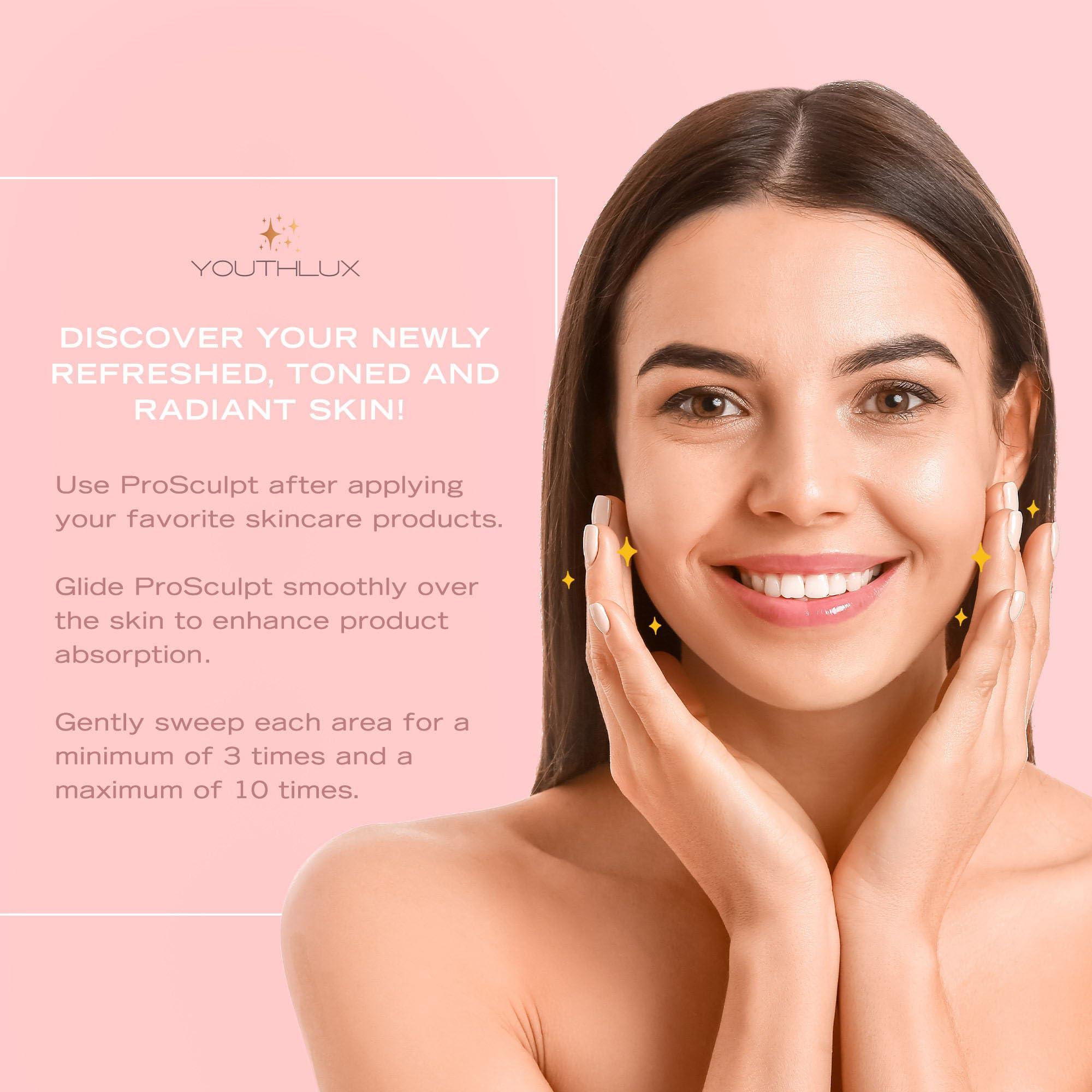 YOUTH LAB YouthLab ProSculpt Gua Sha, Ultimate Facial Scraping/Sculpting/Tightening Tool, Heat/Electric Vibration, Anti-Aging/Wrinkles, Eye/Face Puffiness, Tension Relief, Acupressure, Face Lift, Double Chin