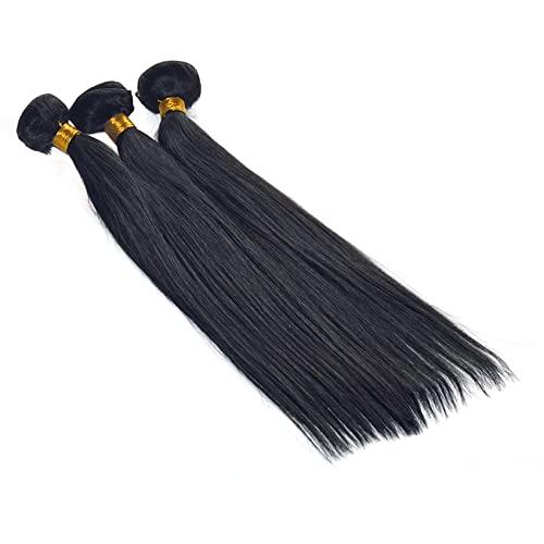 GREEMEO 3 Bundles of Straight Hair Weave in Jet Black (26 26 26 Inches)