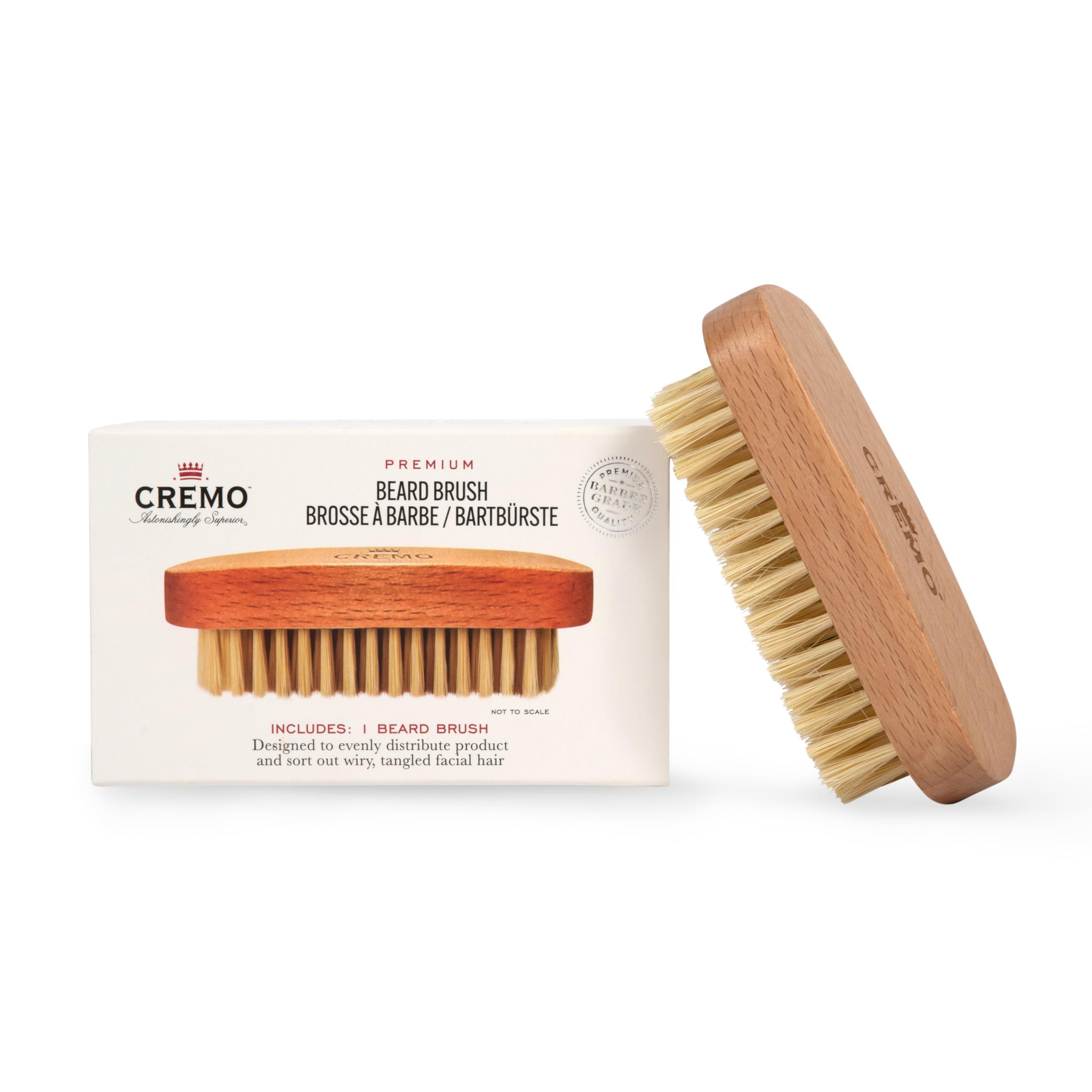 Cremo Cremo Beard Accessories, 100% Boar Bristle Beard Brush with Wood Handle - Shape, Style And Groom Any Length Facial Hair