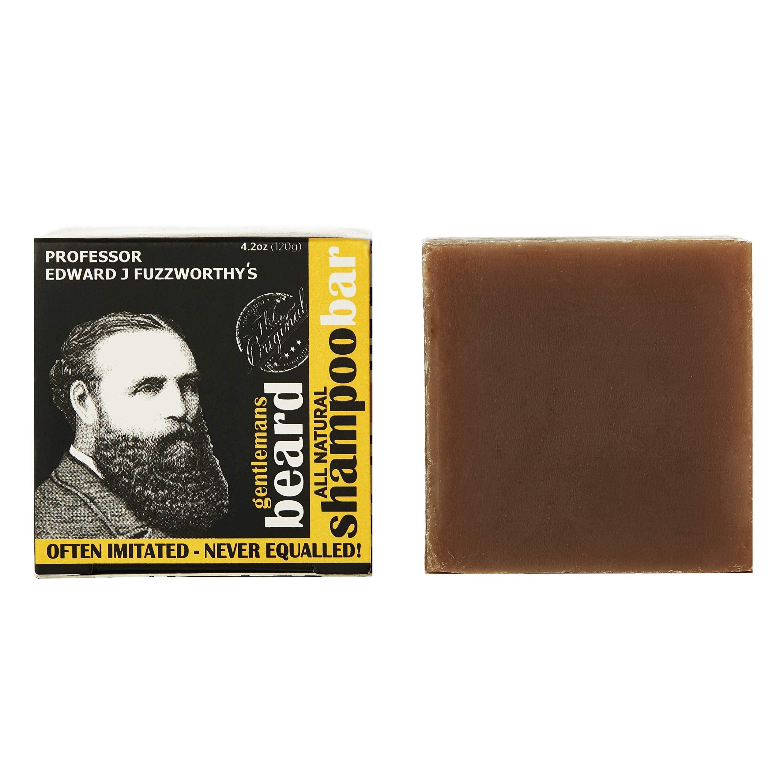 Beauty and the Bees Professor Fuzzworthy's Beard Shampoo Bar Combo Set - Original & ACV Beard Wash Men's Grooming Gift Kit | 100% Natural Beard Soaps with Organic Ingredients Travel Friendly Zero Waste Plastic Free