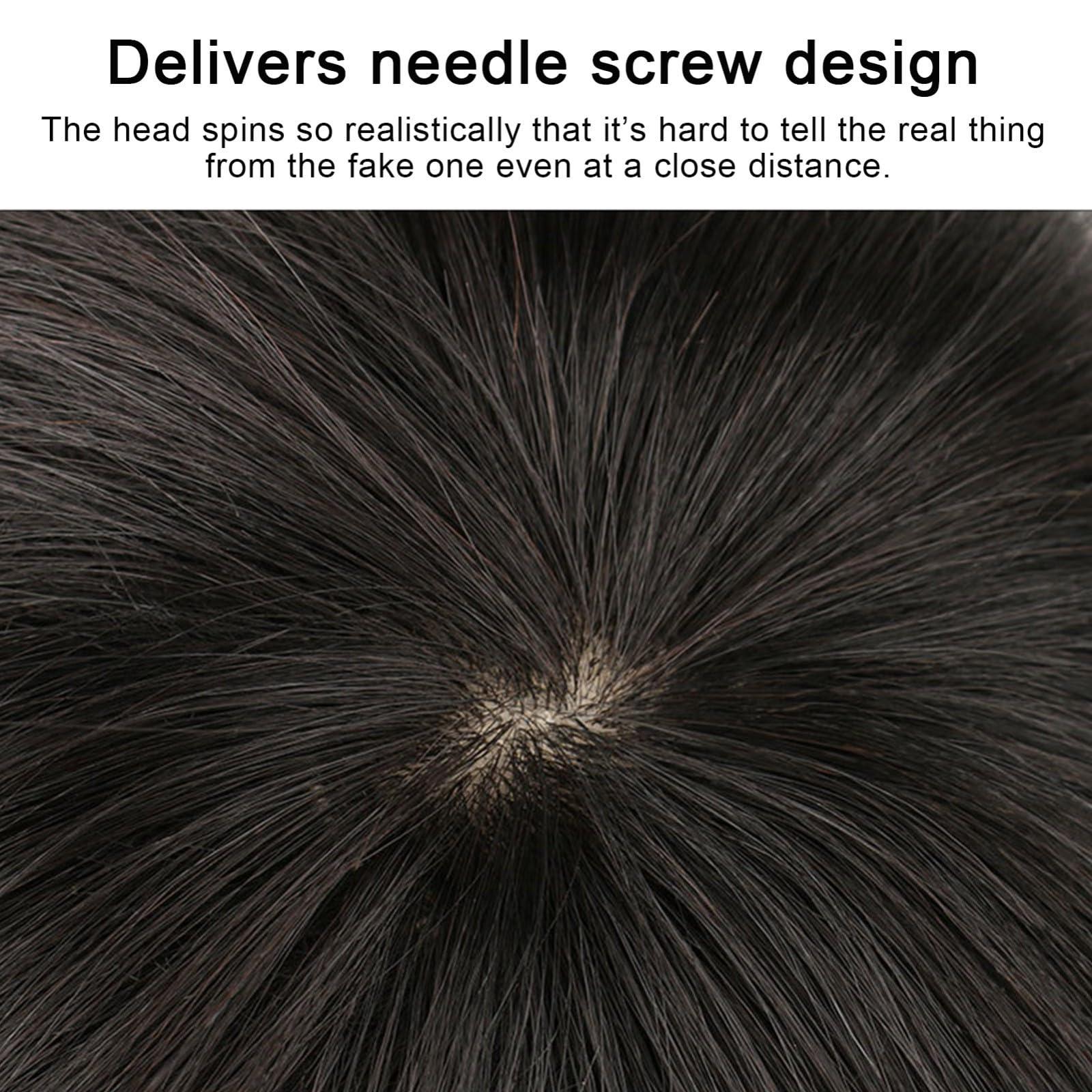 ZBYXPP ZBYXPP Clip in Toupee for Men, Human Hair Short Toppers Hairpiece with Toupee Tape for Hair Loss Male Daily(Hair inch,18 * 20cm)