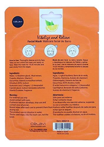 Celavi Cosmetics Celavi Facial Mask Set Korean Essence Sheet Masks (12-pcs, Vitamin C)