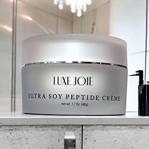 LuxeJoie LuxeJoie Ultra Soy Peptide Creme With Matrixyl Peptides Alpha Lipoic Acid Anti-Aging Face Moisturizer Wrinkle Fine Line Reducer For Dry Mature Skin 1.7 Ounce