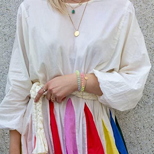 invisibobble Invisibobble Power Magic Rainbow Hair Scrunchie 3 x Spiral Hair Bobbles Colourful Girls, Women & Men I Extra Strong I Designed in the Heart of Munich