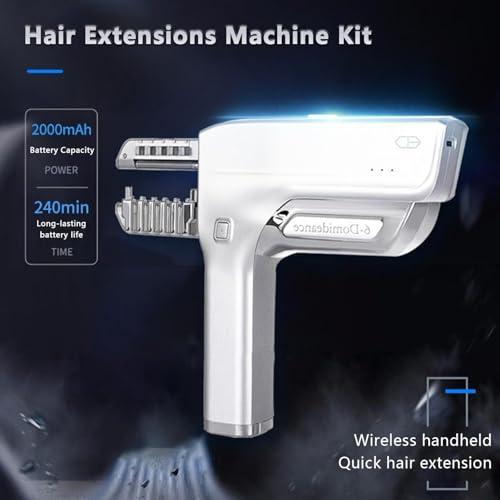 YQDDM YQDDM Hair Extensions Machine,6D Third Generation Hair Extension Machine with Pliers, Invisible Seamless No-Trace Hair Extensions Tool for Salon, Easy to Use